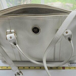 Large Zipped Satchel White Dooney & Bourke